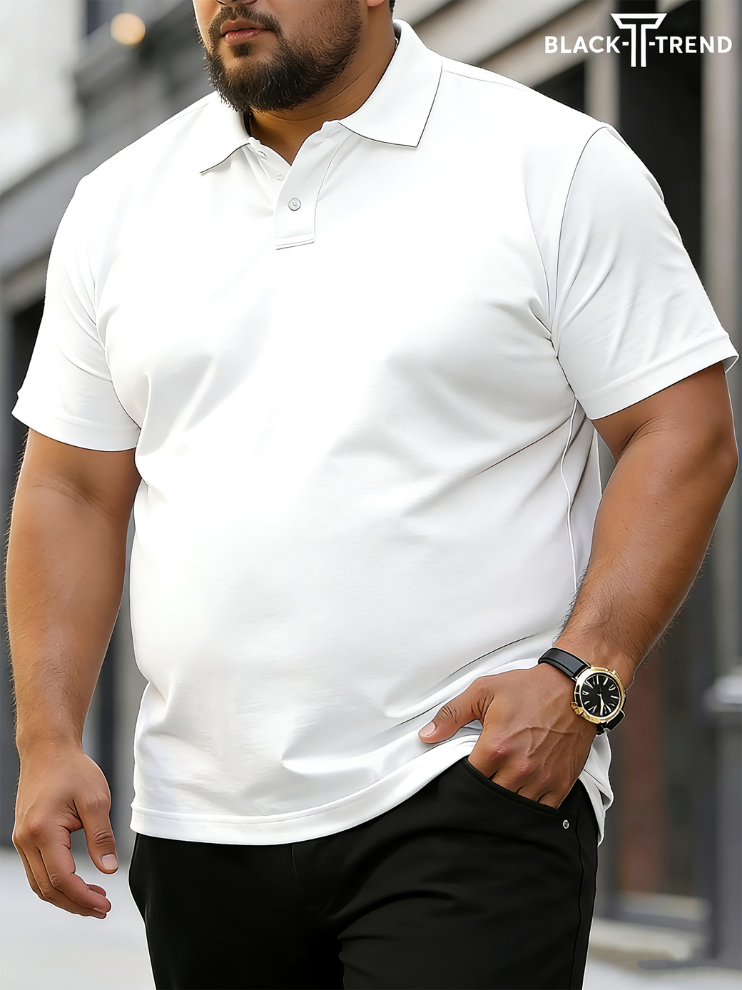 米哆140WY男士大码短袖扣子POLO